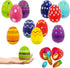 Chochkees 100-Pack 2.3" Inch Printed Easter Eggs Fillable with Hinge Bulk Colorful Painted Plastic Easter Eggs, Perfect