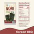 KIMNORI Organic Seasoned Seaweed Snacks, Korean BBQ Flavor, 24 Individual Packs, 100% Natural Laver