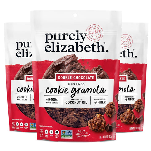 Purely Elizabeth, Cookie Granola, Double Chocolate, 11oz Bag (3 Pack)