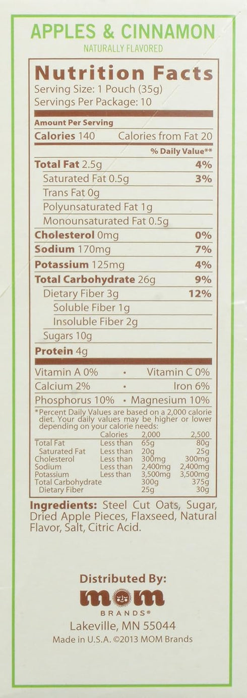Better Oats 12.3 Post Steel Cut Instant Oatmeal, whole grain, Apples and Cinnamon flavor, Ounce