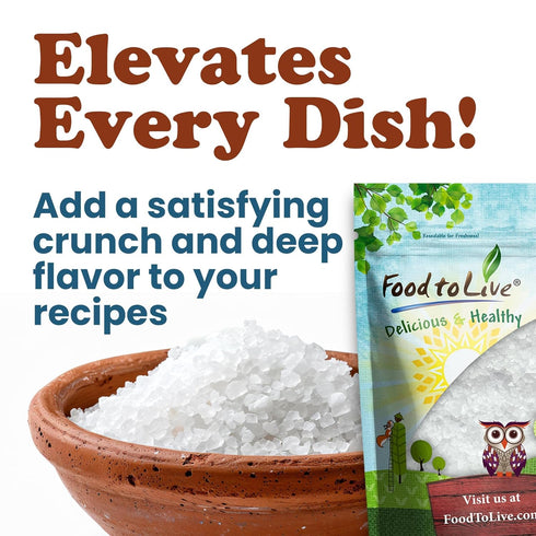 12 Food to Live Mediterranean Sea Salt, Pounds Coarse Grain, Pure Crystals, No Additives, No Preservatives, Vegan