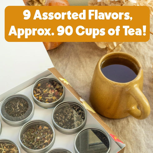 Set 90 9 Pack Immune Heavenly Tea Leaves Organic Herbal Loose Leaf Tea Sampler Gift (Approx. Cups) | Naturally