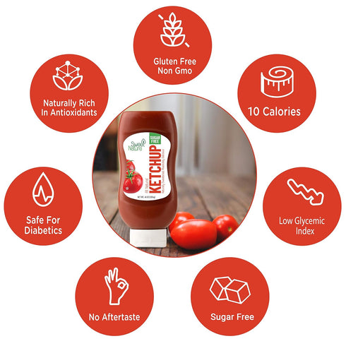 (16 oz) Sweet Nature Birch Xylitol Ketchup - Non GMO - Sugar Free - Kosher - Made in the U.S.A. - Keto Friendly