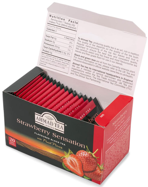 1.4oz 20 Ahmad Teas - Strawberry Black Tea - Tea Bags