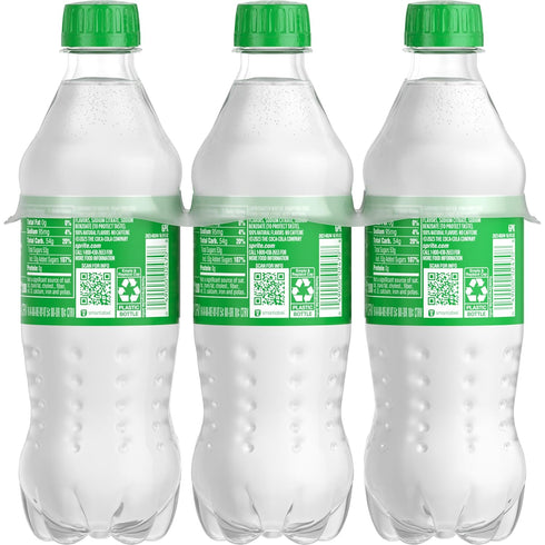 16.9 oz, 6 Pack Sprite Lemon-Lime Caffeine Free Soda Soft Drink Bottles, fl