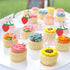 24 Pack Ercadio Strawberry Cupcake Toppers Glitter Bow Birthday Strawberry Cake Picks for Fruit Baby Shower Birthday