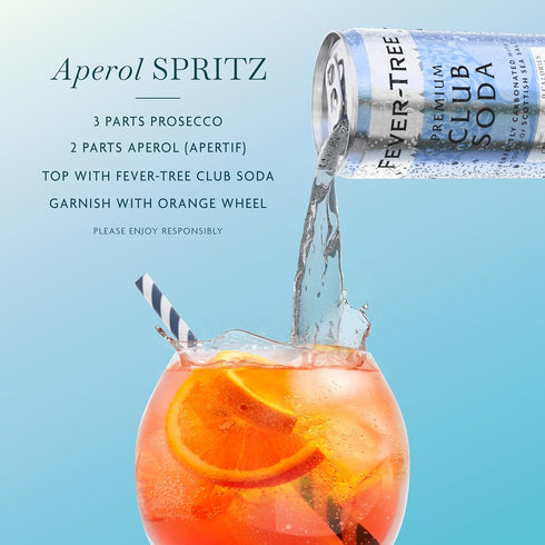 5.1 oz Pack 24 Fever-Tree Club Soda Premium Zero Calorie Mixer for Cocktails and Mocktails, fl Cans, of Naturally