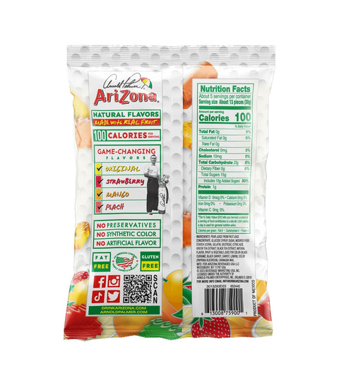 Gummy 5 (Pack 12), 60 Arizona Arnold Palmer Half and Half Fruit Snacks, Gluten Free Mixed Fruit Chews, Ounce Individual