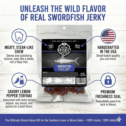 Generic SWORDFISH JERKY - Premium Ocean Fish - Gourmet Seafood Snack - Unique Deep Sea Fisherman Gift - Cool Guy
