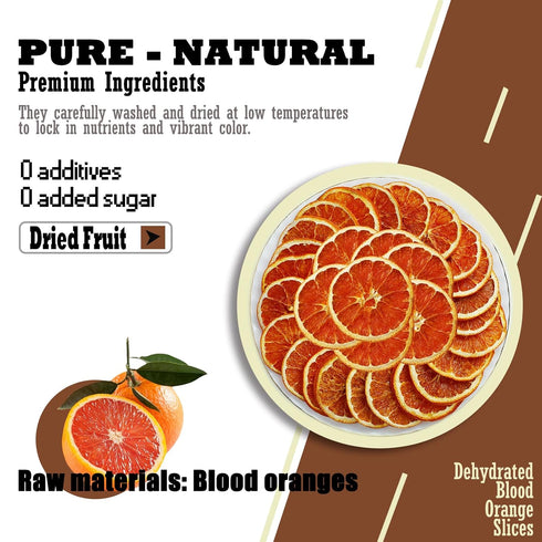 Generic Simmer 300g/10.58 Oz Dried Blood Orange Slices for Decor - Natural Dried Fruit for Crafts, Pots, Garland