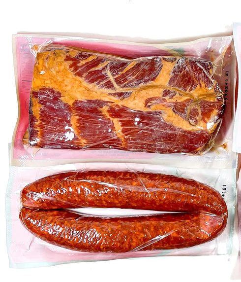 Kolozsvari Szalonna and Gyulai Kolbasz, Hungarian Style Brand Smoked Bacon and Sausage,