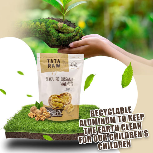 '-1 lb. TATA RAW - Sprouted Organic Walnuts - PLAIN. Nothing added Soaked & Air dried SUPER QUALITY. Raw. Alive.