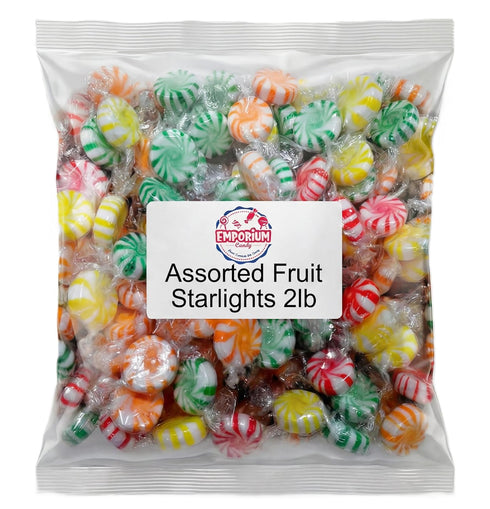 Fruit Starlight Hard Candy 2 lb Bulk Assorted Fruit Flavored Mints Cherry