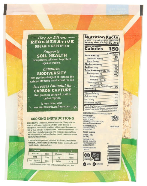 365 by Whole Foods Market 16 , Old Fashioned Oats, Hot Cereal, Ounce