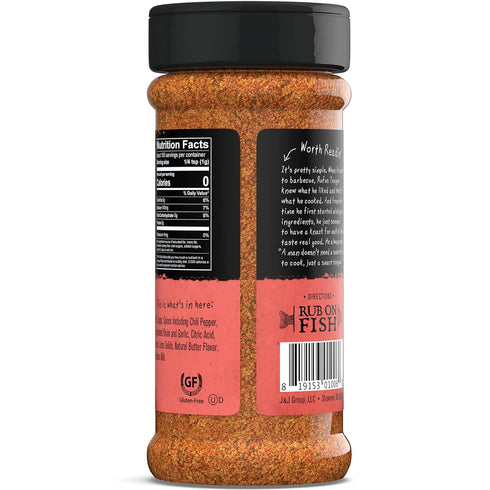 6 Pack, 6.8 oz Rufus Teague Fish Rub, Premium Barbecue Seasoning & Dry Rub for Smoking and Grilling, Award-Winning