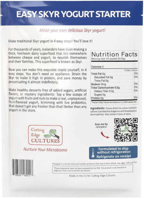 Cutting Edge Cultures 24 2 Packets 1 Easy Skyr Yogurt Starter by Creamy, Healthy, Homemade Yogurt in Just Hours No