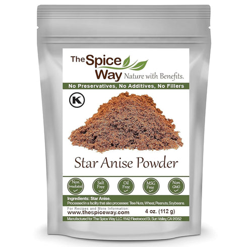 The Spice Way Star Anise - Ground (4 oz), Great for Baking and Tea