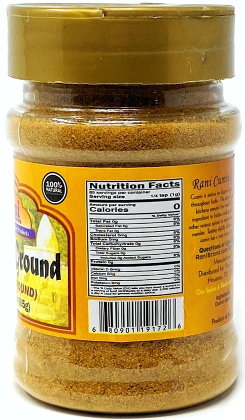Rani Cumin (Jeera) Powder Spice, 3oz (85g) PET Jar, All Natural, Vegan, Gluten Friendly