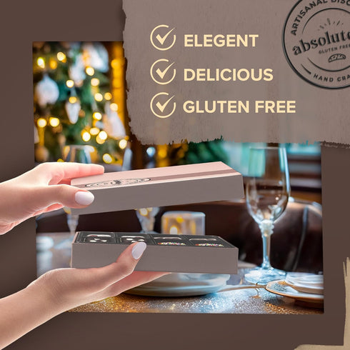 8 Absolutely Gluten Free Artisanal Chocolate Covered Biscotti Gift Box | Grain, Dairy, Gluten and Dye Free | Christmas