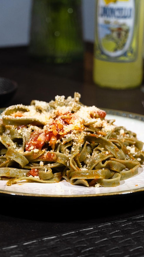 Da Capri (Pack 2) 16 Oz 100% Spinach Fettuccine Of | Artisanal Homemade Pasta | Vegan & Healthy | Natural & Plant-Based