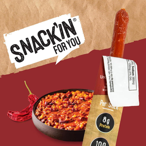 Snack'in For You Chili Con Carne Meat Sticks - Delicious Snack