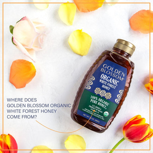 Golden Blossom 100% (732624) 12 oz Organic White Forest Pure Honey