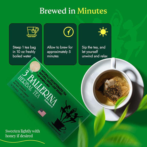 3 18-Count Ballerina Tea Dieters Drink, Extra Strength, Tea Bags