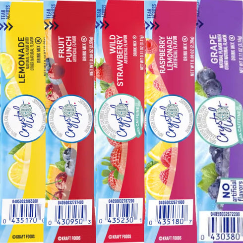 Generic Pack 70 Packets (15 15 15 15 10 Crystal-Light Variety Flavored Drink Mix in Lemonade, Fruit Punch, Raspberry
