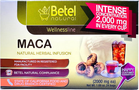 24 Betel Natural Premium Peruvian Maca Tea Powerful Flavonoid Superfood - Tea Bags