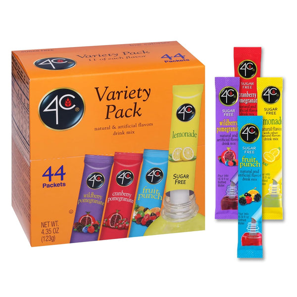 4C Powder Drink Mix Packets, PSD Variety 1 Pack, 44 Count, Singles