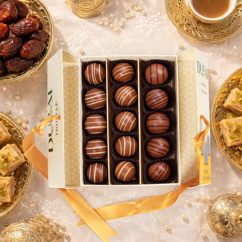 15 count Mothers Day Chocolate Truffles Assortment Flavors Dubai Chocolate Pistachio, Hazelnut, Coconut. Ideal