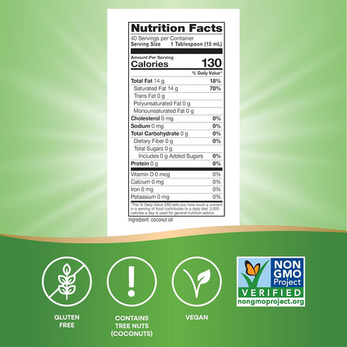 20 Oz (Packaging Nature's Way Liquid Coconut Oil, Oil for Cooking, Superior Flavor and Aroma, Hexane Free, Stays