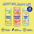 12pk, Immune 5g 12Pack, 12oz wildwonder Sparkling Probiotic Drink For Gut Health & Support, Tropical Vibes Variety