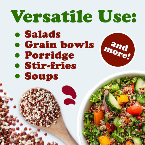1.5 Food to Live Organic Raw White and Red Quinoa Blend, Pounds Whole, Nutritious, High in Protein and Fiber, Perfect