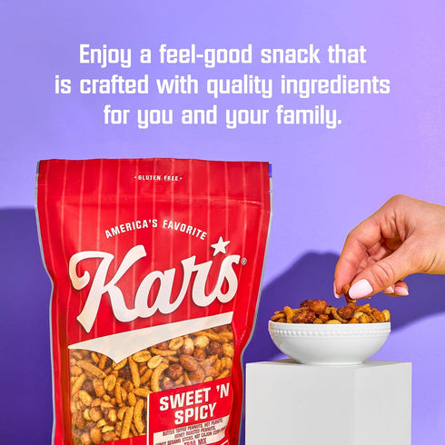 28 oz (Pack 1), Kars Nuts Sweet 'N Spicy Trail Mix, Resealable Pouch of Gluten-Free Snack Mix