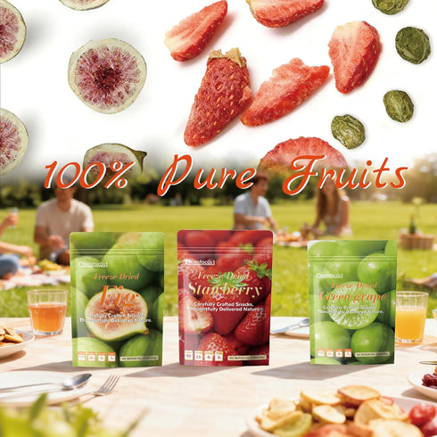 Green focus Packs 6 (1.1oz/30g+ 6.5oz/184g) Greenfocus Freeze Dried Mixed Fruit - Large Bags Each) - Crunchy
