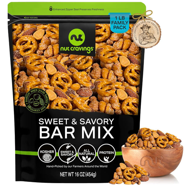 NUT CRAVINGS - Party Bar Nut Mix, Sweet & Savory Pub Snack