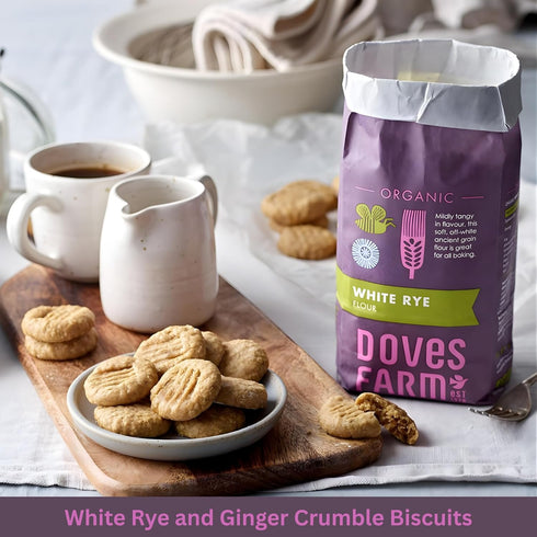 2.2 lb (Pack 2) Doves Farm Organic White Rye Flour of - Ancient Grain Light Rye Flour for All British Baking: Breads