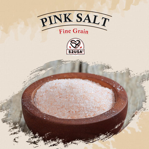 52USA 1 lb Himalayan Pink Salt Fine Grain, Resealable Bag, Pure Pink Table Salt, Natural Mineral Salt, Kosher, No