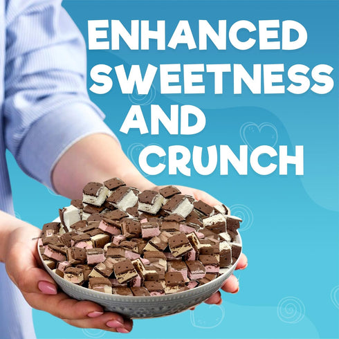 2.5oz (2 pack) Freeze Dried Icecream Sandwich Bites, Neapolitan & Vanilla - Crunchy & Sweet Freeze Dried Dessert Snack