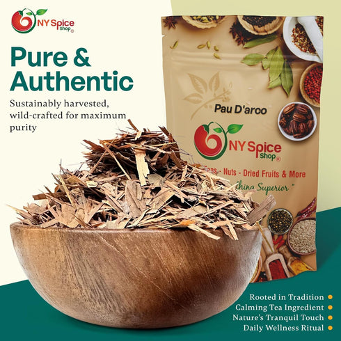 2 NY Spice Shop Pau D'arco/Ipe Roxo - Cut & Sifted - Pound Pau Darco Tea Bark - Pau Darco Herb - Herbal Tea - Inner