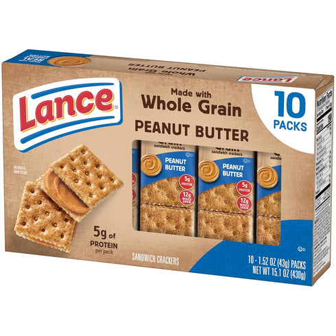 10 Count 1.52 Oz Lance Baked with Whole Grain Peanut Butter