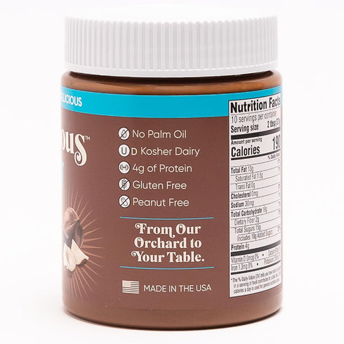 (13 oz), 4 NUTLICIOUS Hazelnut Cocoa Spread Spreadable Roasted Hazelnuts with Cocoa, Made in the USA, No Palm Oil, gm