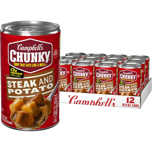 Campbells Chunky Soup, Steak and Potato Soup, 18.8 oz Can