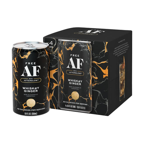 Free AF Drinks Non-Alcoholic Whiskey Ginger | Alcohol Alternative Sparkling Cocktails with