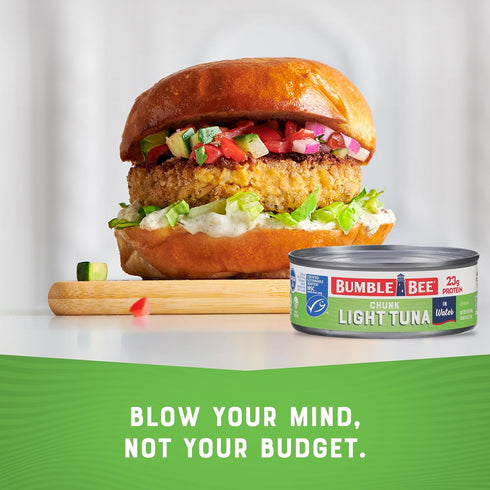 66.5 oz 17g Bumble Bee Chunk Light Tuna In Water, Bulk Food Service Can - Wild Caught Skipjack Tuna - Protein Per