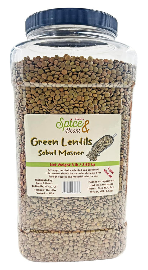 Dried Green Lentils | Triple Washed | by Dasher's Spice & Beans