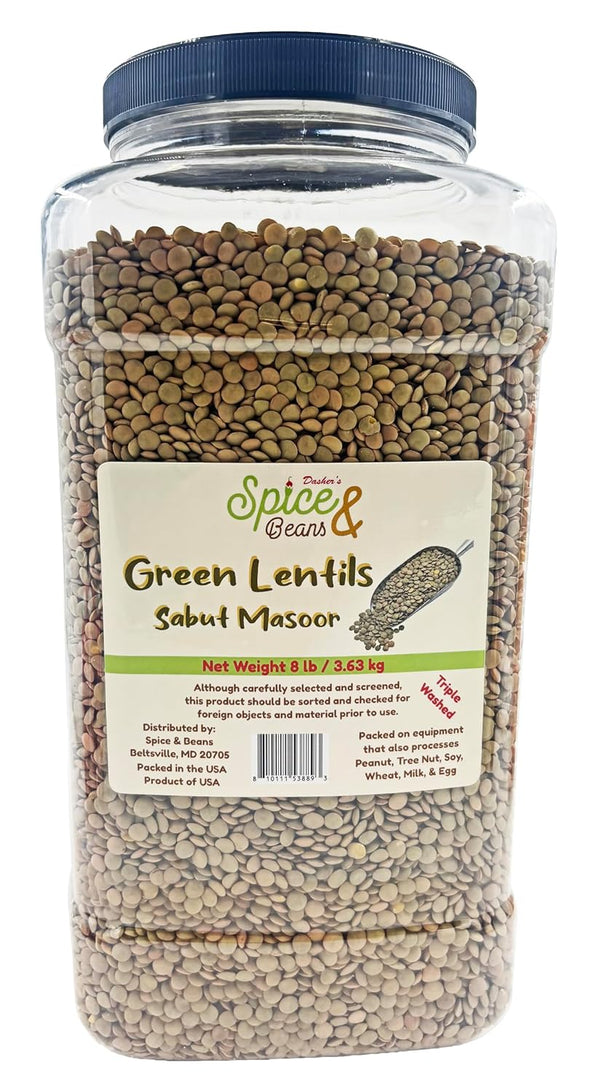 Dried Green Lentils | Triple Washed | by Dasher's Spice & Beans