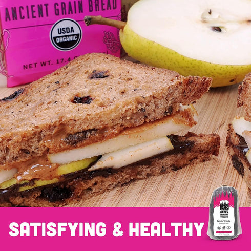 17.4 oz (Pack 2) Happy Campers Cravin Raisin Cinnamon Spice Gluten Free Bread, Organic, Non-GMO, Vegan, Loaf