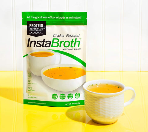 InstaBroth Bone Broth Powder, Grass Fed, Pasture Raised Collagen, 12g Protein, 6.4oz (Chicken Flavor)